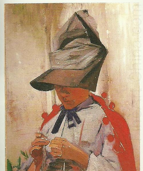 Carl Larsson karin i stor hatt china oil painting image